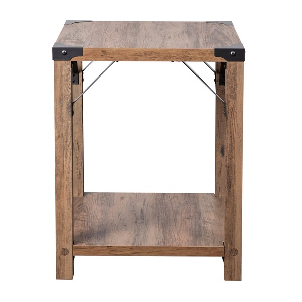 Flash Furniture 17.5 W, 17.5 L, 22 H, Engineered Wood, Rustic Oak - ZG-036-OAK-GG