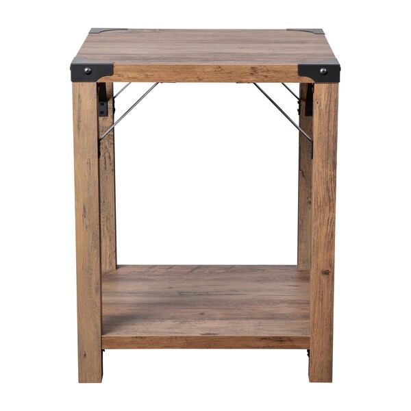 Flash Furniture 17.5 W, 17.5 L, 22 H, Engineered Wood, Rustic Oak - ZG-036-OAK-GG