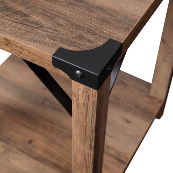 Flash Furniture 17.5 W, 17.5 L, 22 H, Engineered Wood, Rustic Oak - ZG-036-OAK-GG