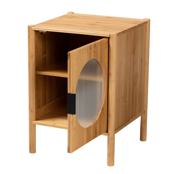 Baxton Studio 15.7 W, 15.7 L, 22 H, Bamboo , Sunboard, Natural Brown - 223-12901-ZORO