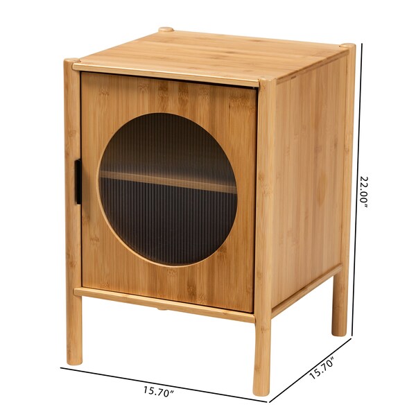 Baxton Studio 15.7 W, 15.7 L, 22 H, Bamboo , Sunboard, Natural Brown - 223-12901-ZORO