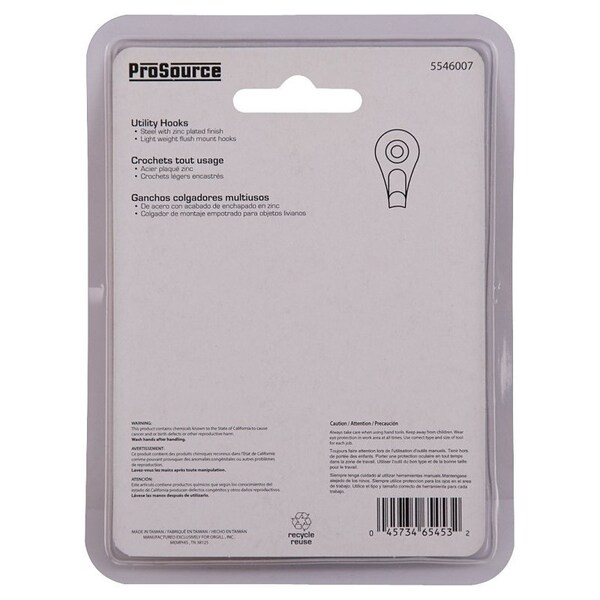 Prosource Frame Hanger, 4.5 lb, Steel, Zinc, Zinc, Nail-In Mounting - PH-122316-PS