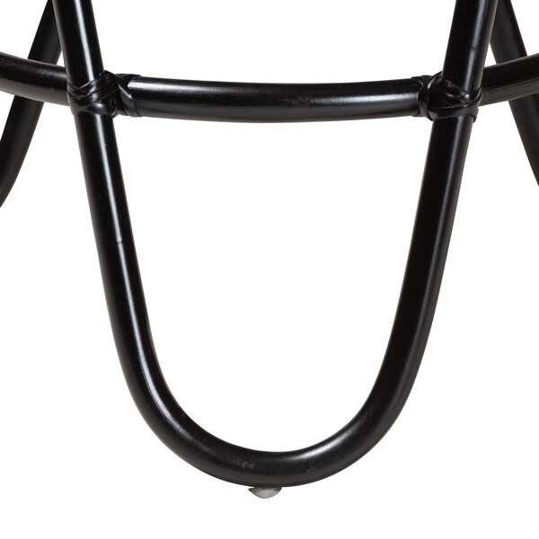 Baxton Studio 17.7 W, 20.1 L, 17.7 H, Natural Rattan, Black - 224-13133-ZORO