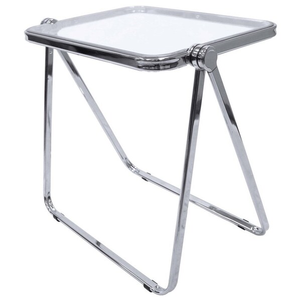 Leisuremod Square 19.49 in W, 25 in L, Plastic/Iron, Clear - LFT20CL