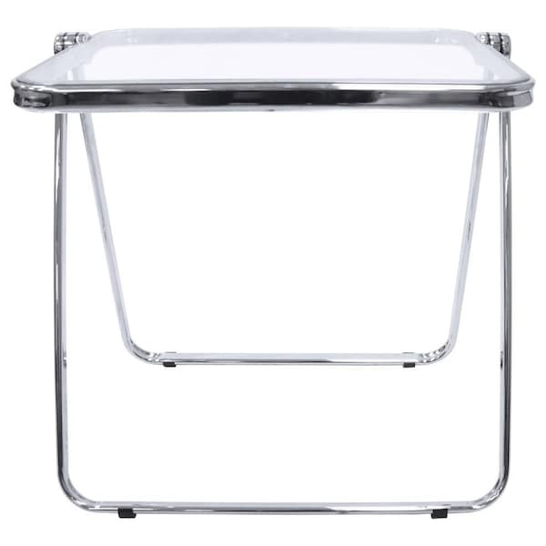 Leisuremod Square 19.49 in W, 25 in L, Plastic/Iron, Clear - LFT20CL