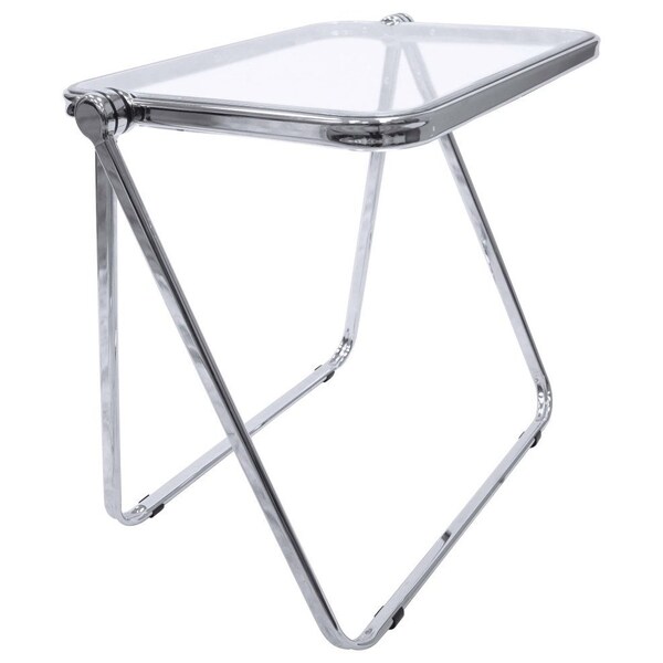 Leisuremod Square 19.49 in W, 25 in L, Plastic/Iron, Clear - LFT20CL