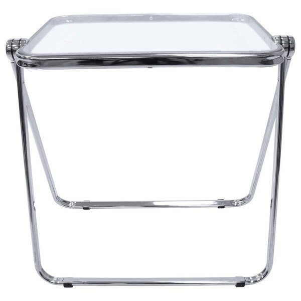 Leisuremod Square 19.49 in W, 25 in L, Plastic/Iron, Clear - LFT20CL