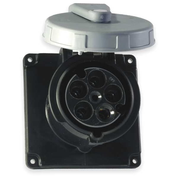 Receptáculo de clavija y enchufe IEC de Hubbell, 20A, 600V - HBL520R5W