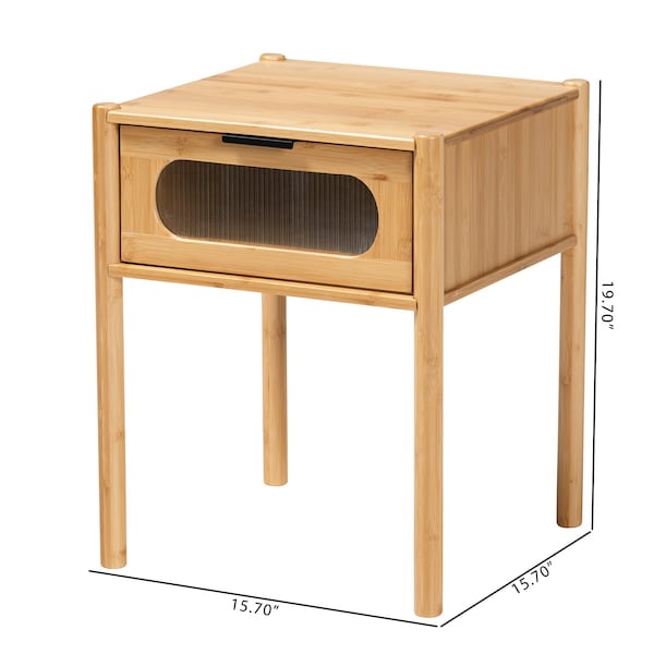 Baxton Studio 15.7 W, 15.7 L, 19.7 H, Bamboo , Sunboard, Natural Brown - 223-12900-ZORO