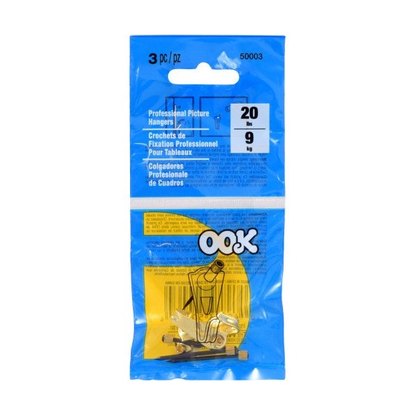 Hillman HILLMAN OOK Brass-Plated Gold Professional Picture Hanger 20 lb 3 pk - 533006