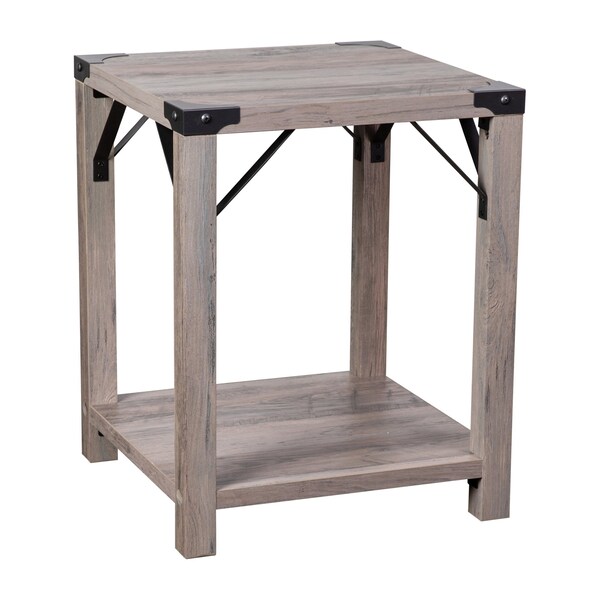 Flash Furniture 17.5 W, 17.5 L, 22 H, Engineered Wood, Gray Wash - ZG-036-GY-GG