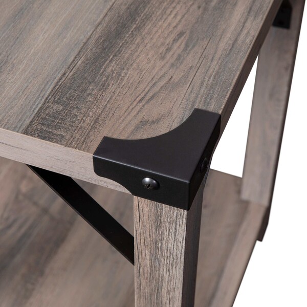 Flash Furniture 17.5 W, 17.5 L, 22 H, Engineered Wood, Gray Wash - ZG-036-GY-GG