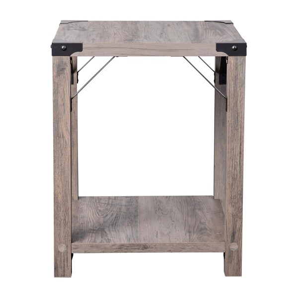 Flash Furniture 17.5 W, 17.5 L, 22 H, Engineered Wood, Gray Wash - ZG-036-GY-GG