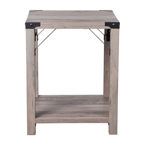 Flash Furniture 17.5 W, 17.5 L, 22 H, Engineered Wood, Gray Wash - ZG-036-GY-GG