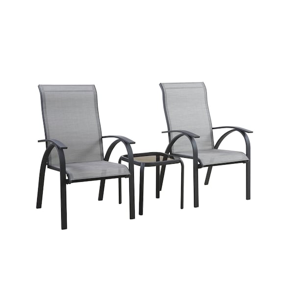 Living Accents Living Accents Roscoe Black Square Glass Slat Top Side Table - TGS16DK