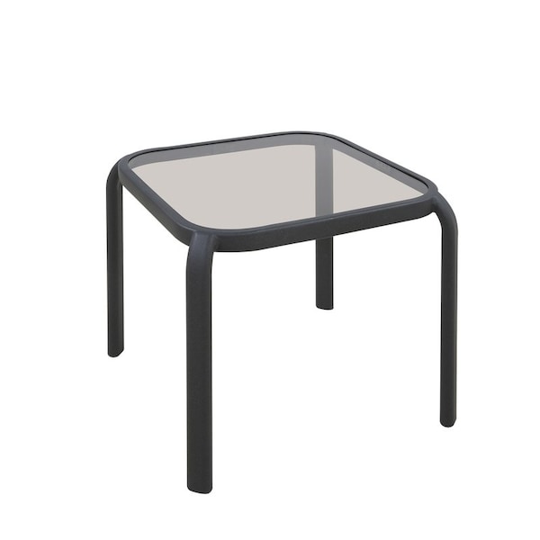 Living Accents Living Accents Roscoe Black Square Glass Slat Top Side Table - TGS16DK