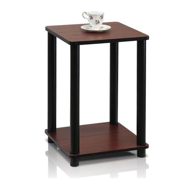 Furinno Furinno Turn-N-Tube End Table; Dark Cherry & Black - 20 x 13.4 x 13.4 in. - 99800R-DC/BK