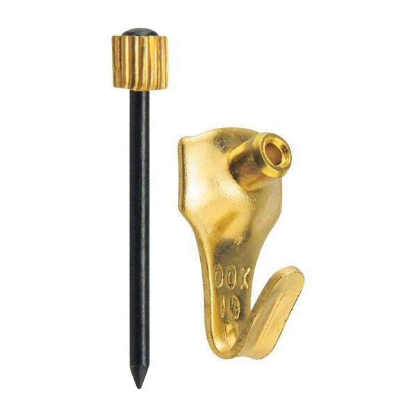 Ook HILLMAN OOK Brass-Plated Gold Picture Hanger 10 lb 4 pk - 533004