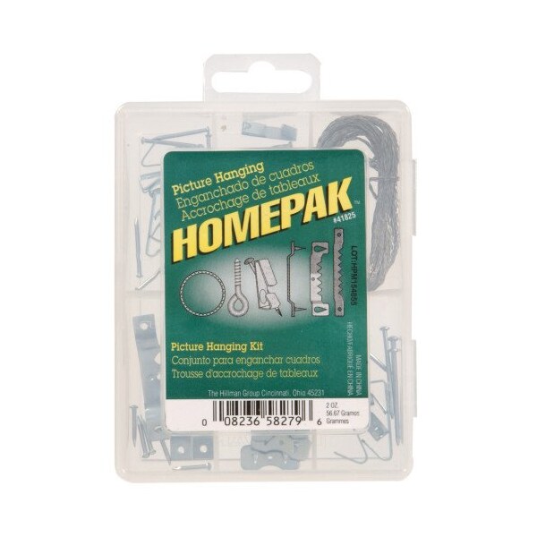 Hillman HILLMAN Homepak Zinc Silver Standard Picture Hanging Set 30 lb 50 pk - 41825