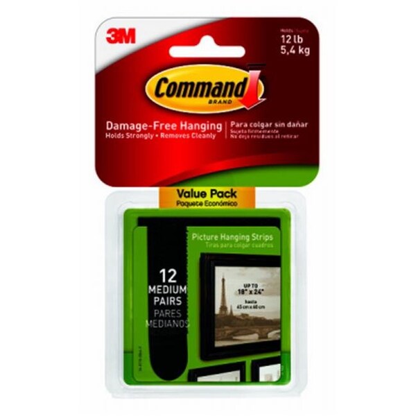 Pinpoint Command Medium Black Picture Hanging Strips; Pack of 12 - PI865006