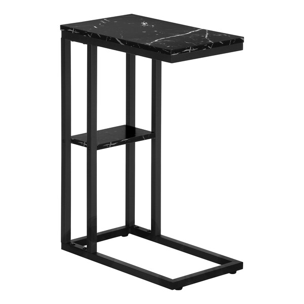 Monarch Specialties End Table, 18.25 W, 25.25 H, Particle Board, Metal, Black - I 3674