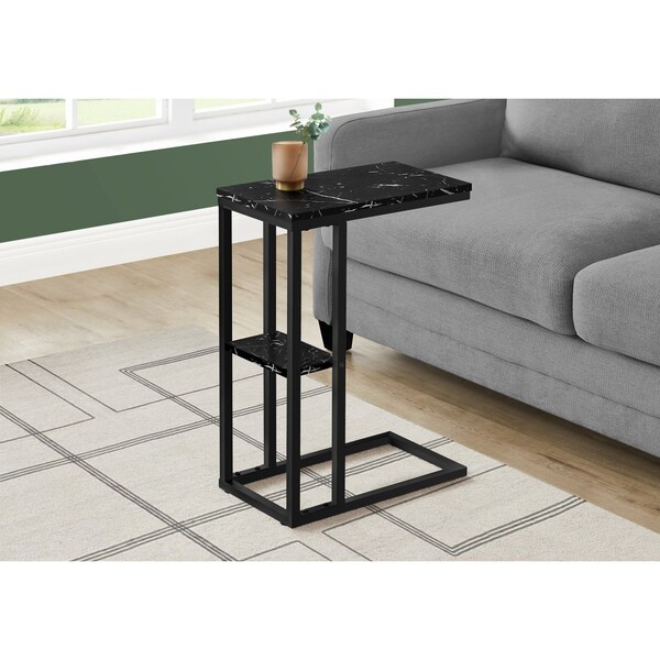 Monarch Specialties End Table, 18.25 W, 25.25 H, Particle Board, Metal, Black - I 3674