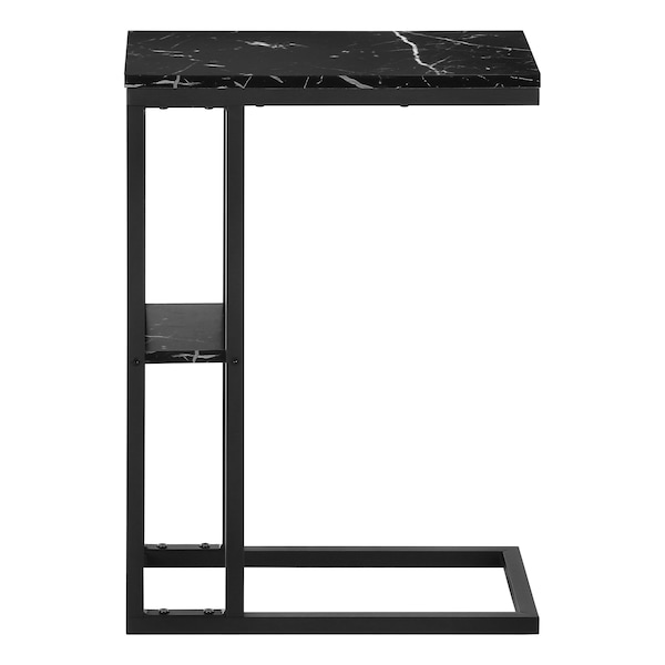 Monarch Specialties End Table, 18.25 W, 25.25 H, Particle Board, Metal, Black - I 3674
