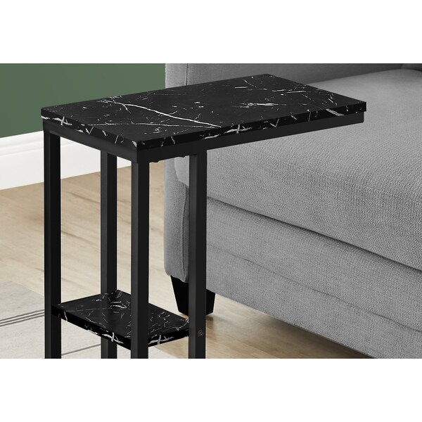 Monarch Specialties End Table, 18.25 W, 25.25 H, Particle Board, Metal, Black - I 3674