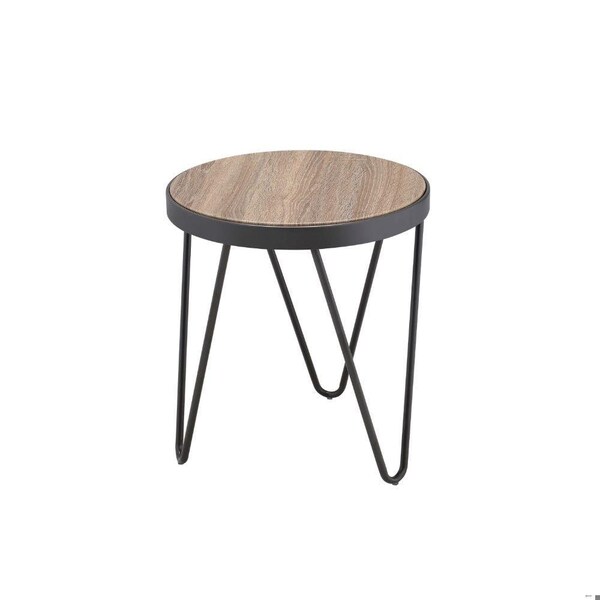 Homeroots 18.11 x 16.73 x 16.73 in. Bage End Table Weathered Gray Oak - 286246