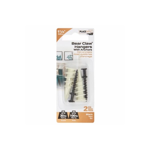 National Mfg/Spectrum Brands Hhi 2PK BLK Bear Hanger - N260-128