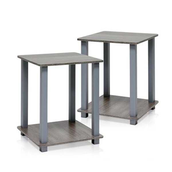 Furinno Furinno Simplistic End Table; French Oak Grey - 19.6 x 15.6 x 15.6 in. - Set of 2 - 12127GYW/GY