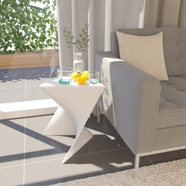 Kd Americana 17 x 15.75 x 15.5 in. Randolph Modern Side Table, White - KD2609699
