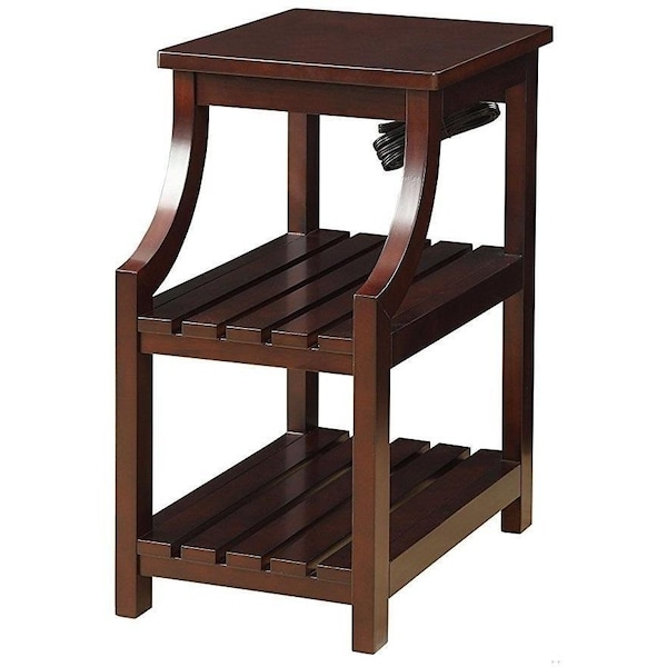 Homeroots 24 x 13 x 20 in. Wasaki Side Table Espresso - 286283