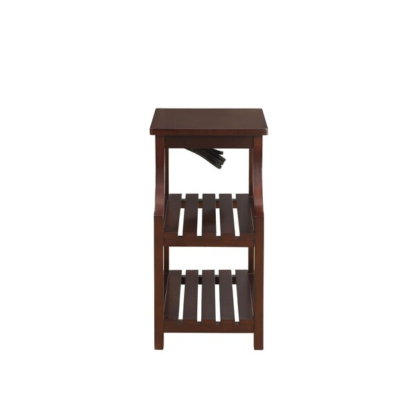 Homeroots 24 x 13 x 20 in. Wasaki Side Table Espresso - 286283