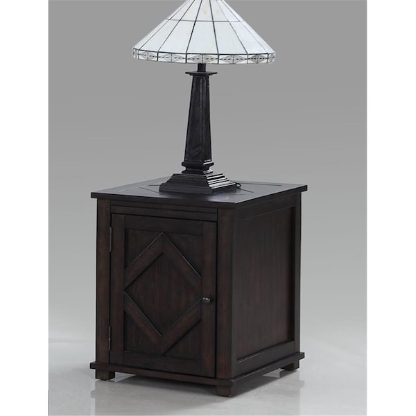 Progressive Furniture Foxcroft Chairside Cabinet, Dark Pine - 24 x 18 x 18 in. - T437-29