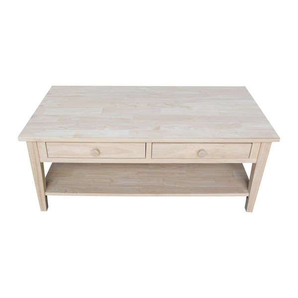 International Concepts Rectangle K12-3030-3, 48 in W, 24 in L, 19 in H, Wood, Unfinished - OT-8C