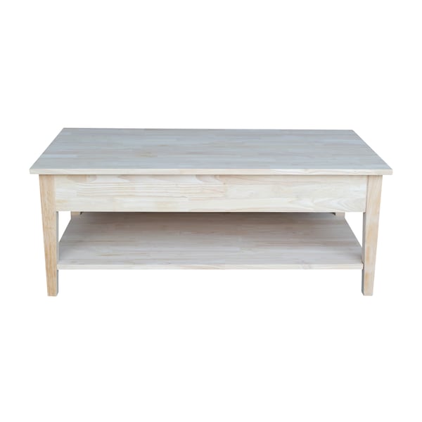 International Concepts Rectangle K12-3030-3, 48 in W, 24 in L, 19 in H, Wood, Unfinished - OT-8C