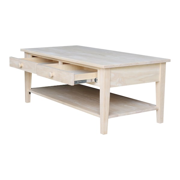 International Concepts Rectangle K12-3030-3, 48 in W, 24 in L, 19 in H, Wood, Unfinished - OT-8C
