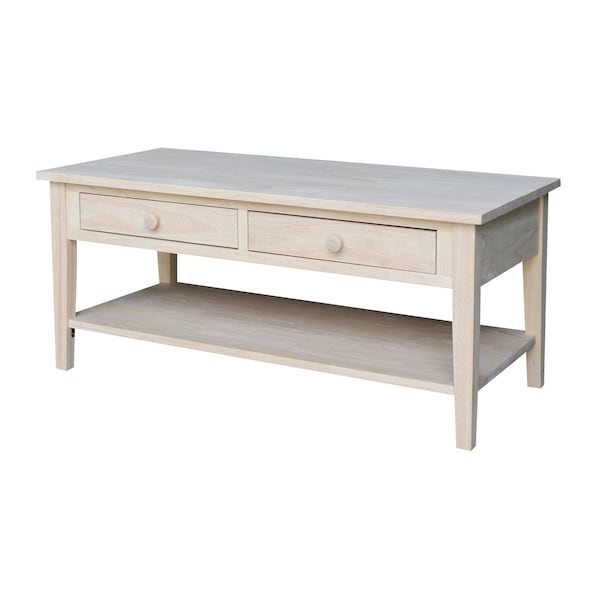 International Concepts Rectangle K12-3030-3, 48 in W, 24 in L, 19 in H, Wood, Unfinished - OT-8C