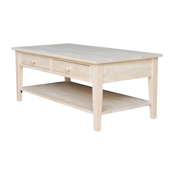 International Concepts Rectangle K12-3030-3, 48 in W, 24 in L, 19 in H, Wood, Unfinished - OT-8C