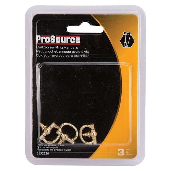 Prosource Frame Hanger, 2 lb, Brass, Polished Brass, Brass, 5/8 in Opening, Screw Mounting - PH-122321-PS