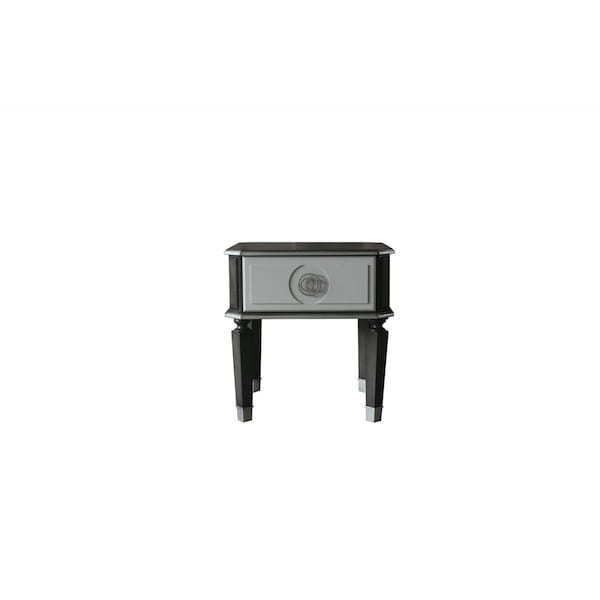 Gfancy Fixtures 24 in. Manufactured Wood Square End Table Charcoal & Light Gray - GF3109362
