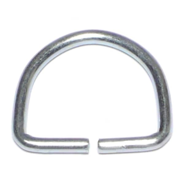 Midwest Fastener 1/8" x 1" Zinc Plated Steel D-Rings 15PK - 68622