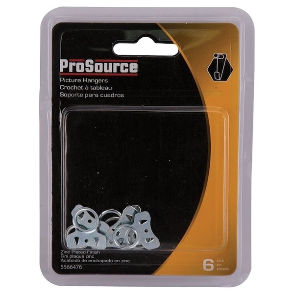 Prosource Picture Hanger, 2 lb, Steel, Zinc, Zinc, Nail-In Mounting - PH-121132-PS