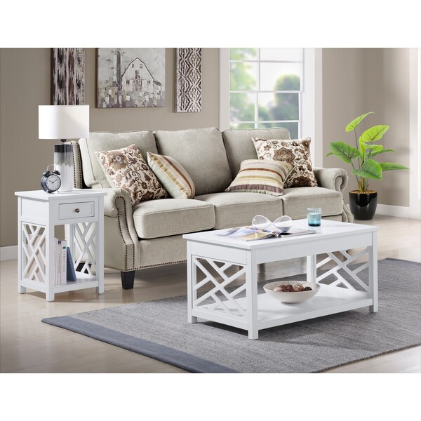 Alaterre Furniture 36 W, 22 L, 18 H, Pine with Composite Wood, White - ANCT0114WH
