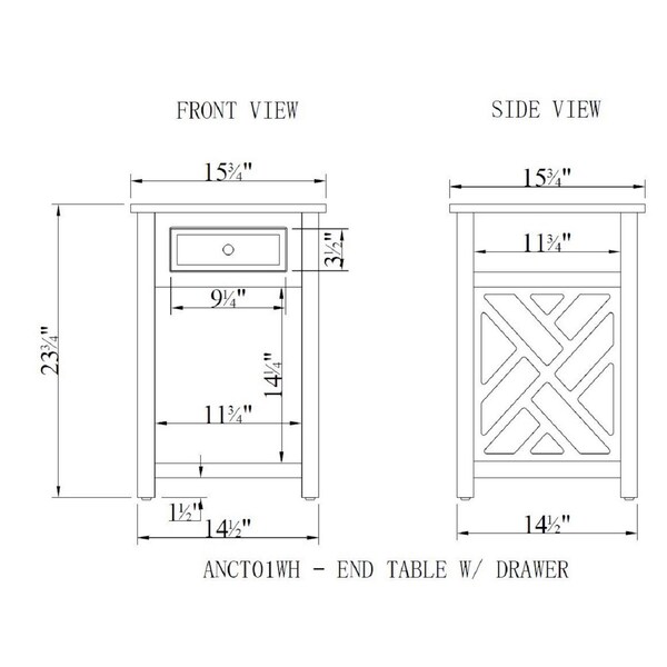 Alaterre Furniture 36 W, 22 L, 18 H, Pine with Composite Wood, White - ANCT0114WH