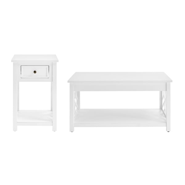 Alaterre Furniture 36 W, 22 L, 18 H, Pine with Composite Wood, White - ANCT0114WH