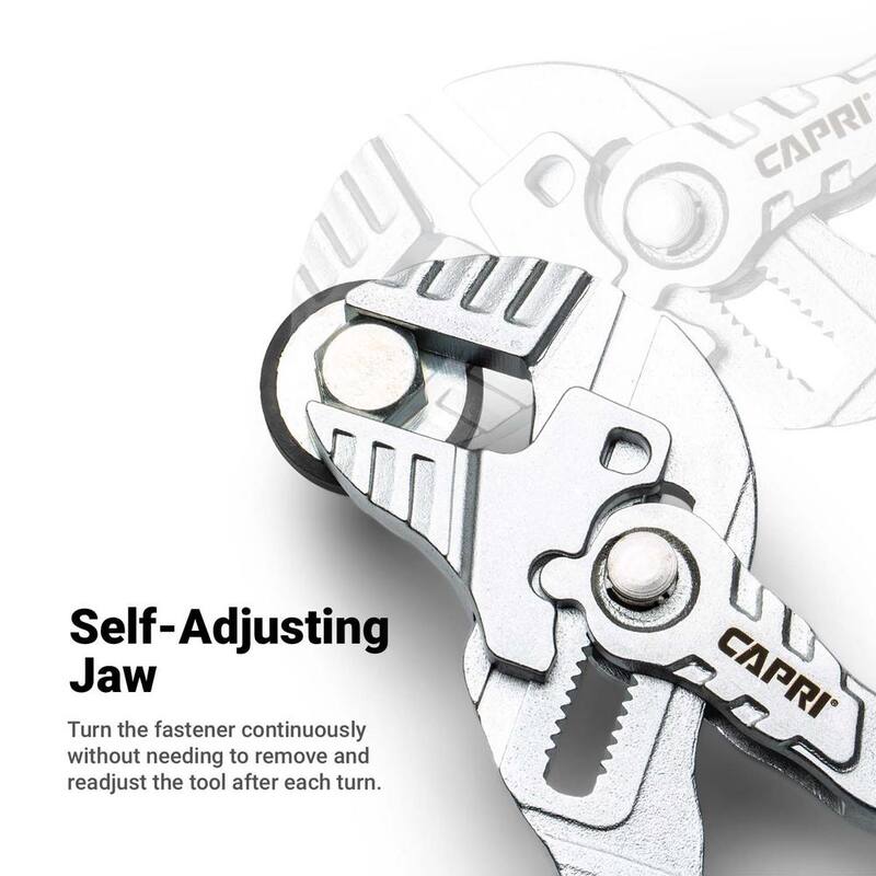 Llave inglesa ajustable de 10 pulgadas Capri Tools con mandíbulas paralelas lisas y mango de agarre suave - CP22300-10