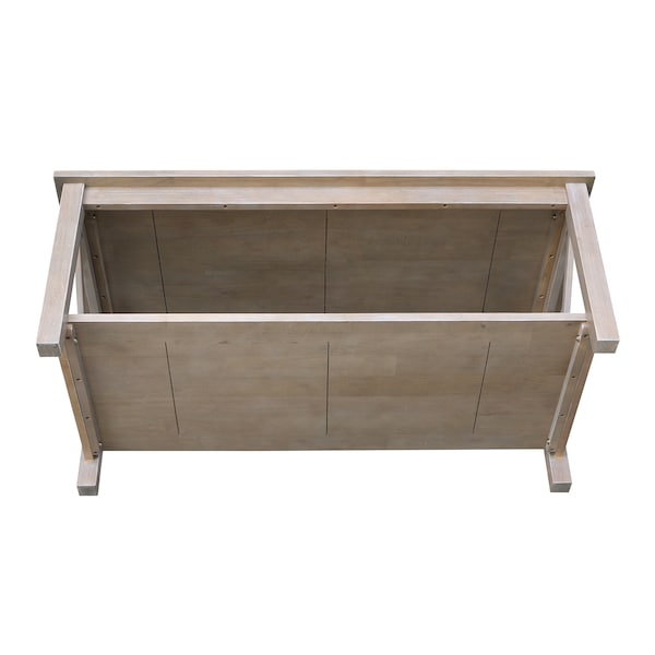 International Concepts Rectangle Hampton Coffee Table, 46 in W, 24 in L, 18 in H, Wood, Washed Gray Taupe - OT09-70C