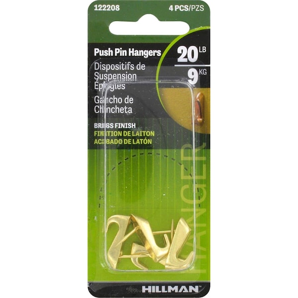 Aceds 20 lbs Picture Hanging Push Pin  Brass, 40PK - 5329859